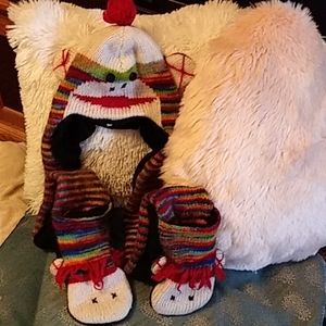 Sock 🐵 Monkey Hooded scarf w/mittens